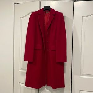 United Colors of Benetton Red Wool Coat - Pea Coat